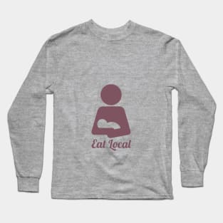 Eat Local Mauve Long Sleeve T-Shirt